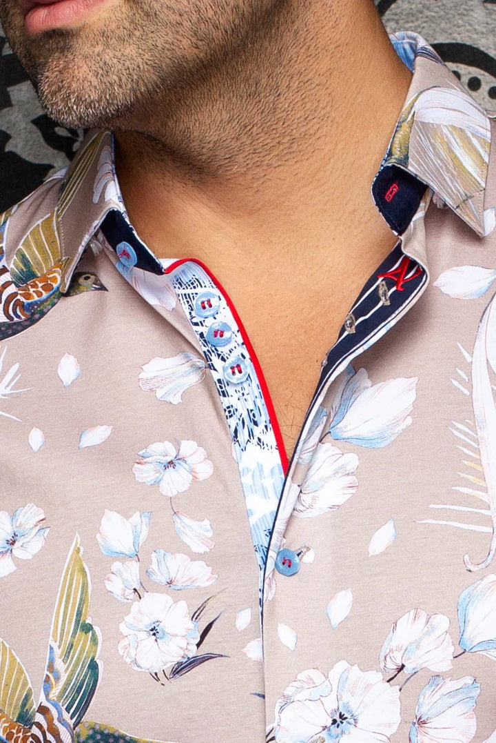 BRASILIA STRETCH SHORT SLEEVE SHIRT "STONE"