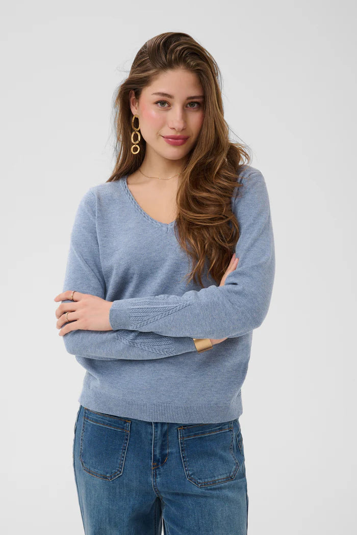 CRDELA KNIT PULLOVER "STONEWASH MELANGE"