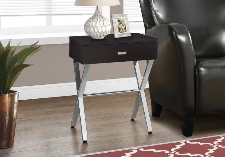 MODERN ACCENT/NIGHT STAND "DARK CAPPUCINO BROWN WOOD GRAIN-LOOK FINISH"