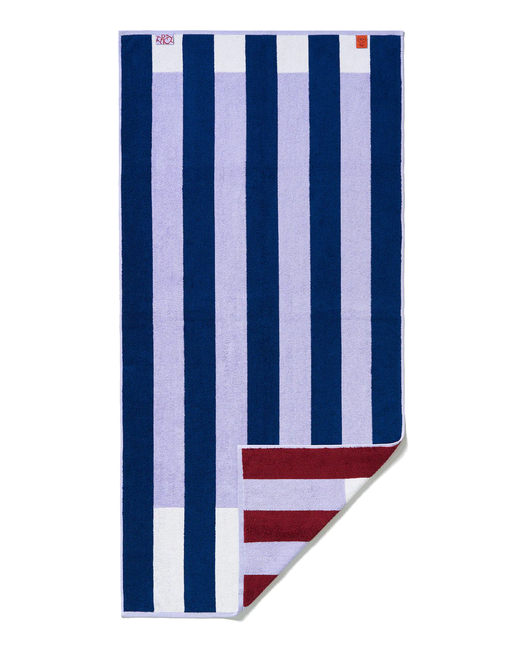 CLASSIC STRETCH TOWEL "OFFSET STRIPE" - STUDIO NAVY/LILAC/WORKSHOP WHITE