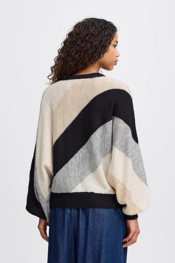 IHKAMARA PULLOVER "BLACK STRIPED"