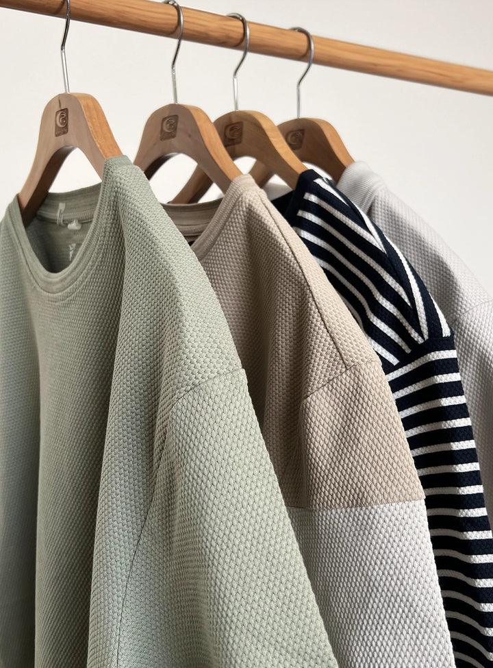 MICAL - SEMI FIT STRIPED CREWNECK T-SHIRT "NAVY"