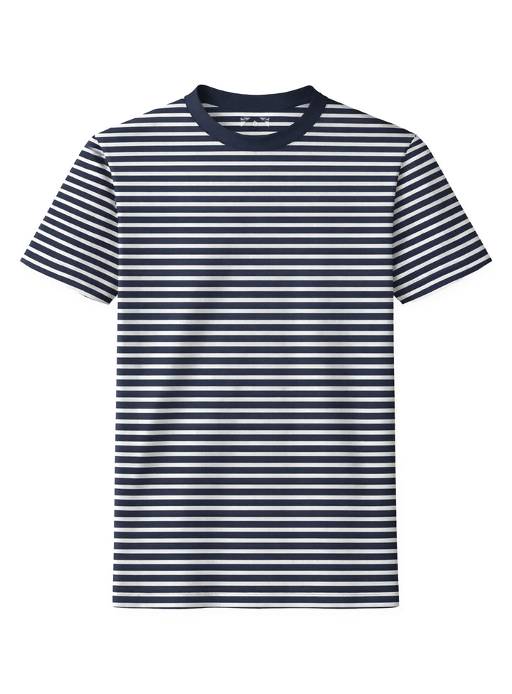 MICAL - SEMI FIT STRIPED CREWNECK T-SHIRT "NAVY"
