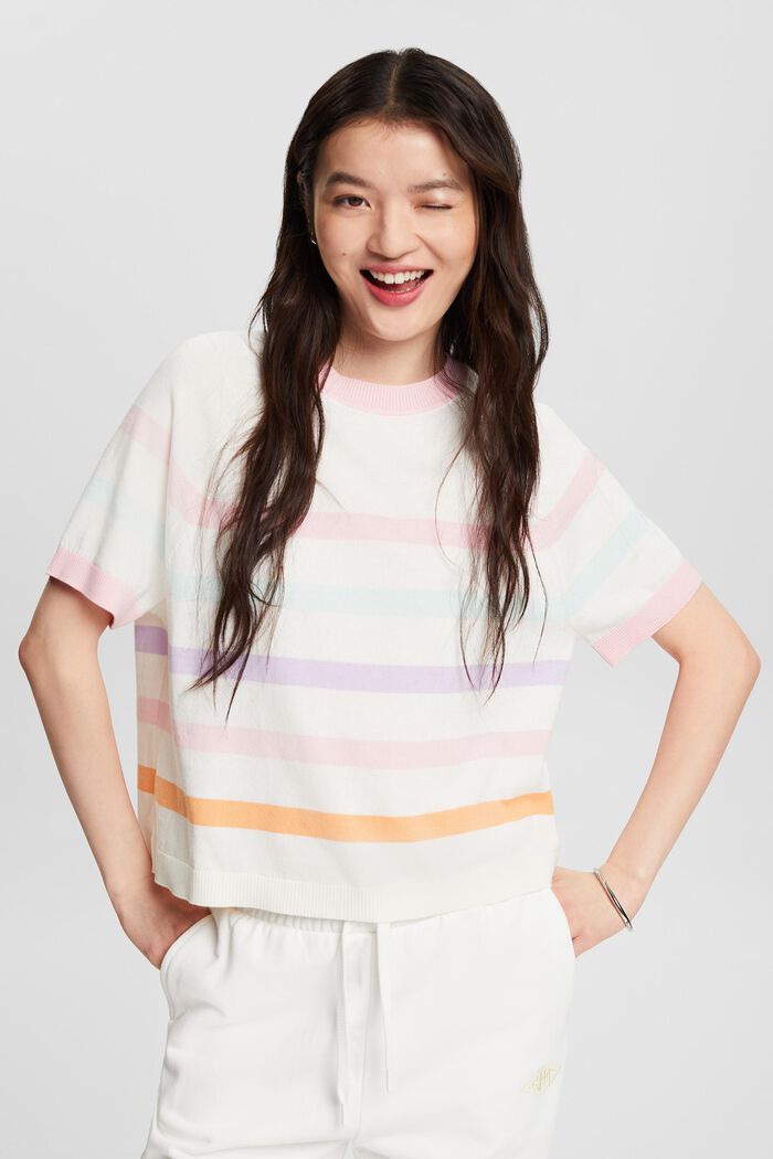 CROPPED STRIPED COTTON TOP