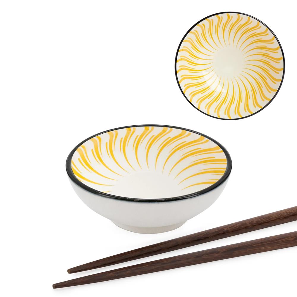 KIRI SAUCE DISH 3'' - YELLOW SUNBURST