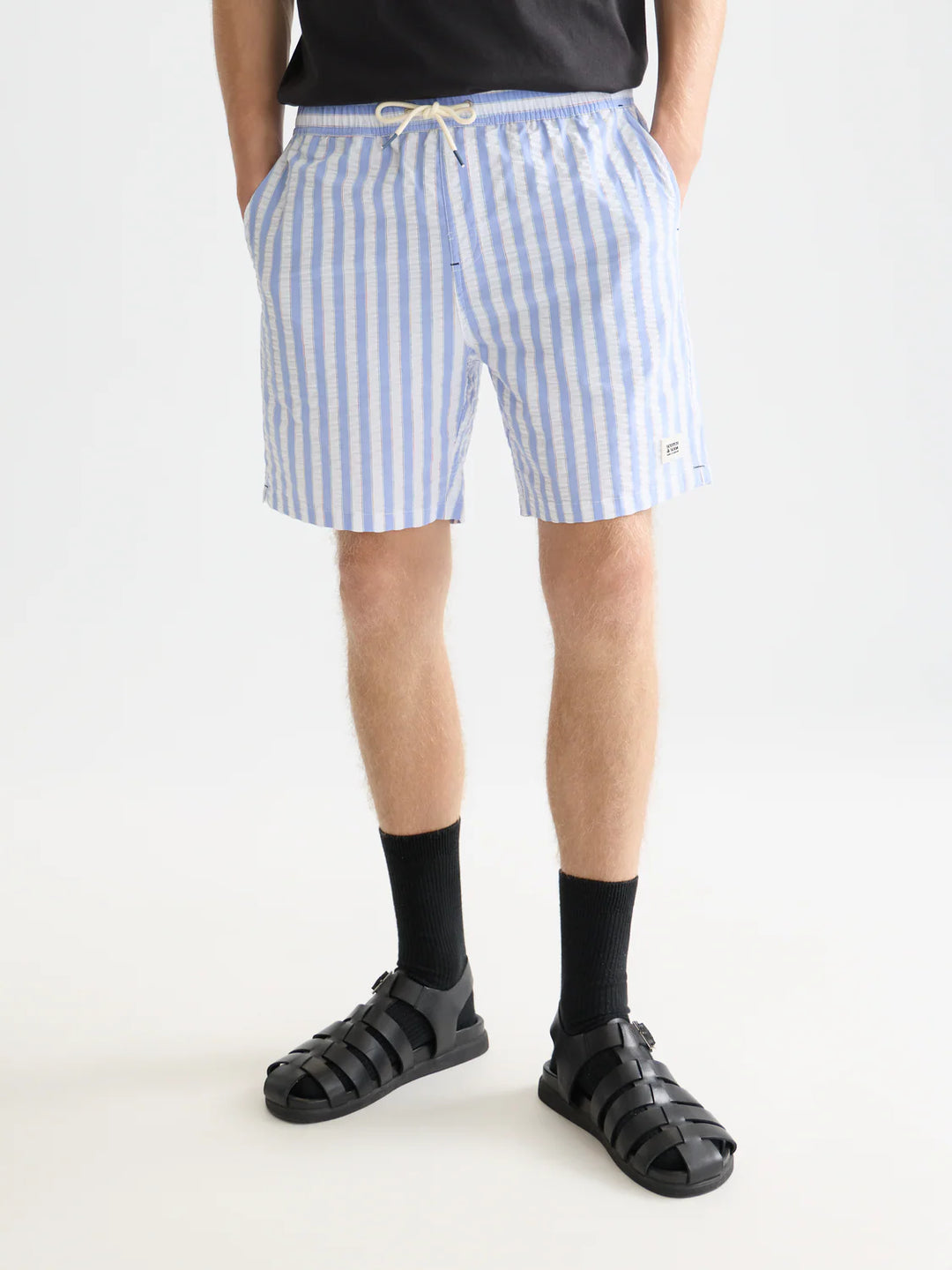 STRIPED MID-LENGTH SWIM SHORTS "CLASSIC STRIPE INFINITY"