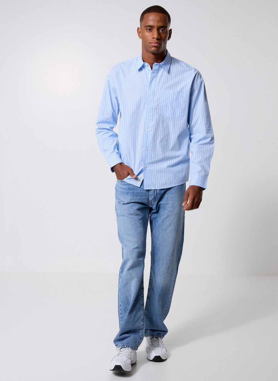 CFSIXTEN LS WIDE STRIPED SHIRT "VISTA BLUE"