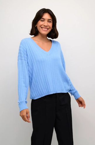 KAFFE KALOLA PULLOVER - VISTA BLUE