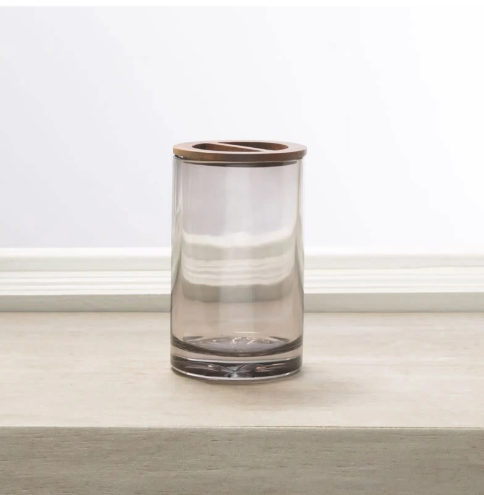 VASO TOOTHBRUSH HOLDER - GLASS/ACACIA GREY