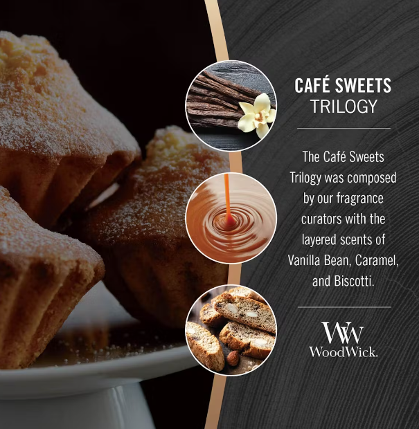 WoodWick Café Sweets Large Hourglass Bougie Trilogy