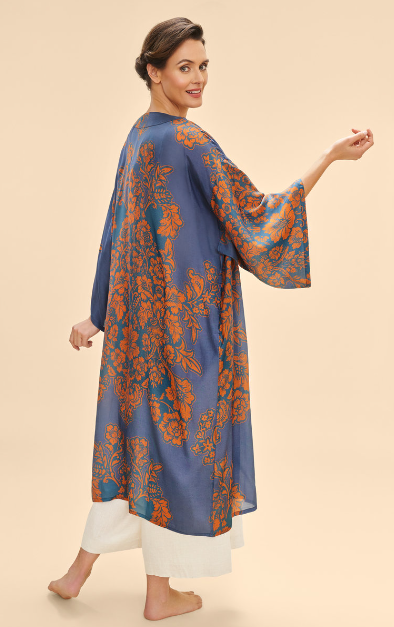 DENIM TAPESTRY KIMONO GOWN