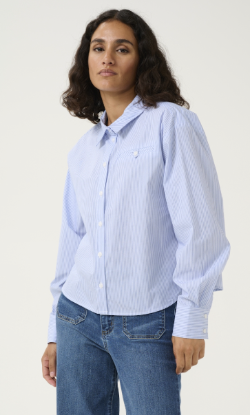 KASOFIE SHIRT "WHITE/BLUE STRIPE"