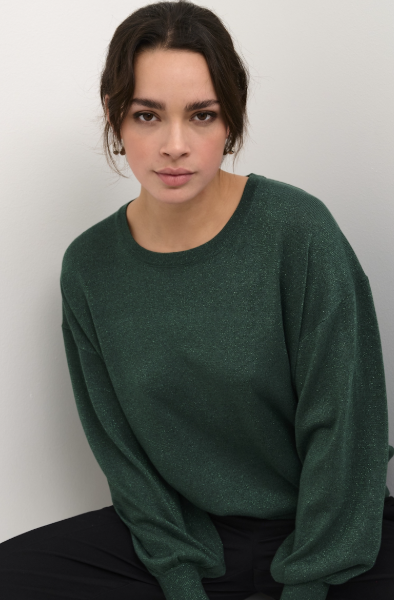 KAREGINA GLITTER PULLOVER "GARDEN TOPIARY"