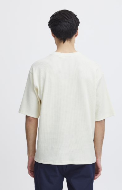 CFTUE RELAXED WAFFLE TEE "WHITE ASPARAGUS"