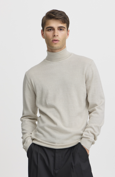 CFKONRAD MERINO ROLL NECK KNIT - LIGHT SAND