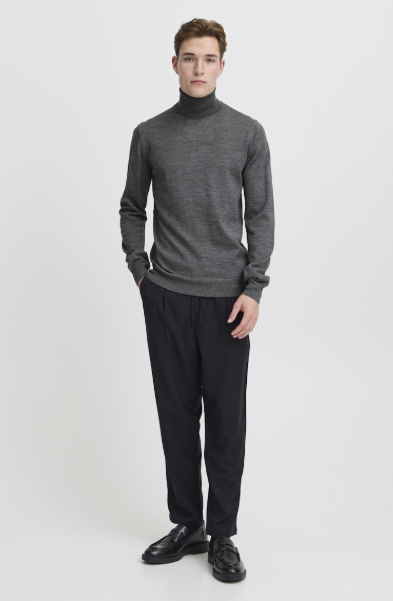 CFKONRAD MERINO ROLL NECK KNIT "PEWTER MIX"