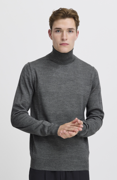 CFKONRAD MERINO ROLL NECK KNIT "PEWTER MIX"