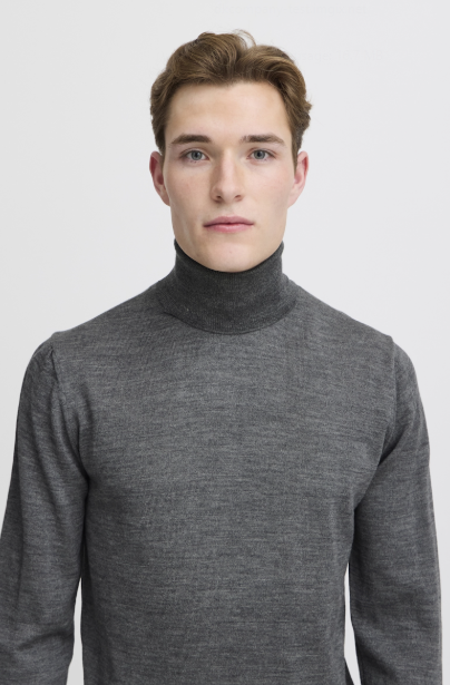 CFKONRAD MERINO ROLL NECK KNIT "PEWTER MIX"