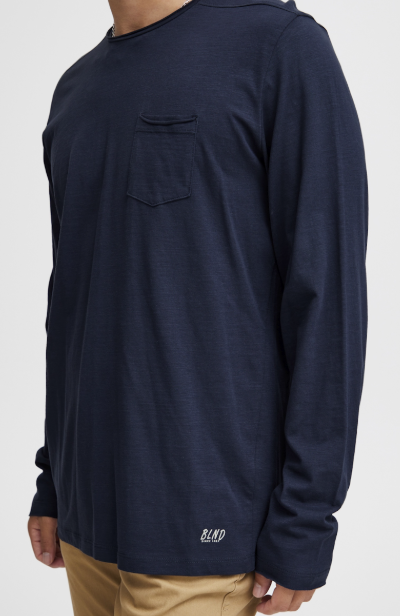 BHNICOLAI TEE LS "NAVY"