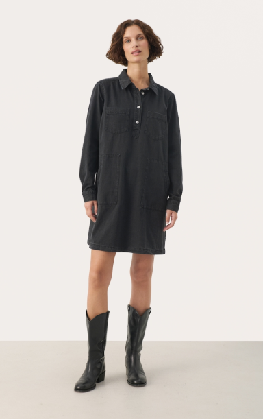 STINEPW DRESS "WASHED BLACK DENIM"