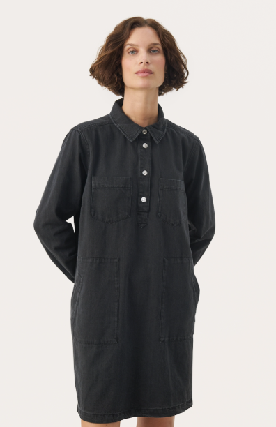 STINEPW DRESS "WASHED BLACK DENIM"