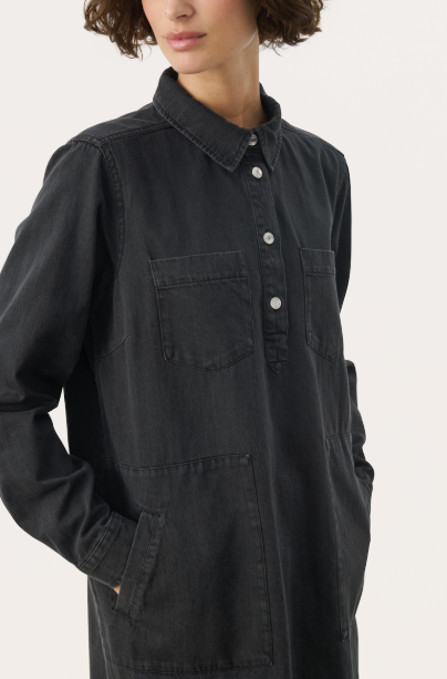 STINEPW DRESS "WASHED BLACK DENIM"