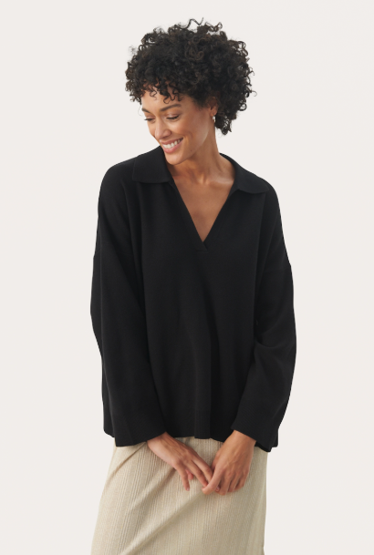 PART TWO NATARAPW SWEATER - BLACK