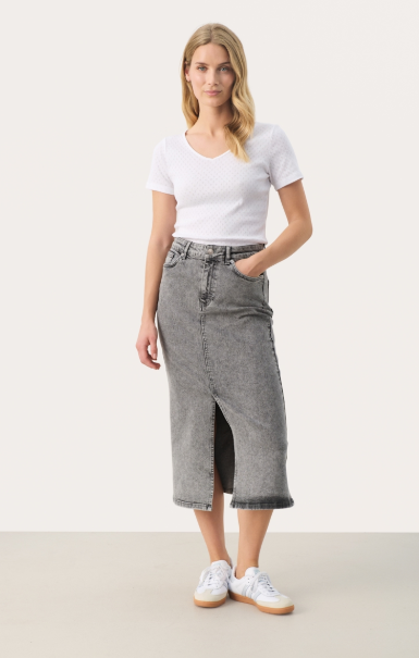 DILINPW SKIRT "GREY DENIM"