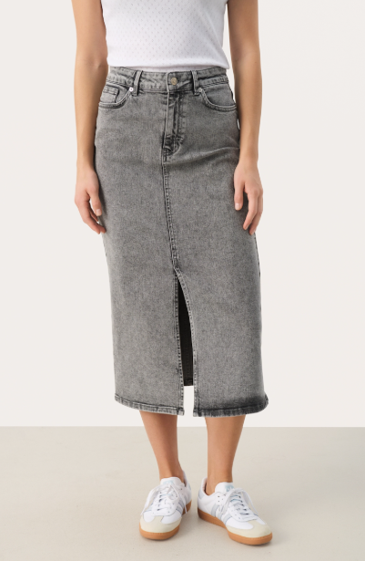 DILINPW SKIRT "GREY DENIM"