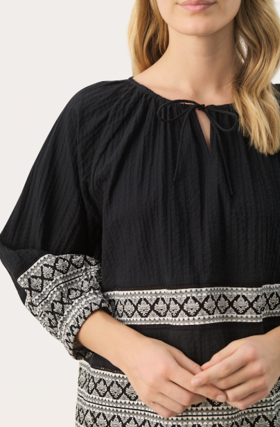 JEDDYPW BLOUSE "BLACK BORDER PRINT"