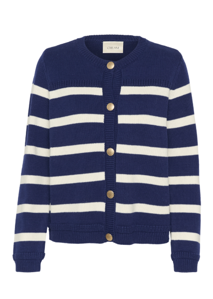 CRMUKA CARDIGAN "OCEAN CAVERN EGGNOG STRIPE"