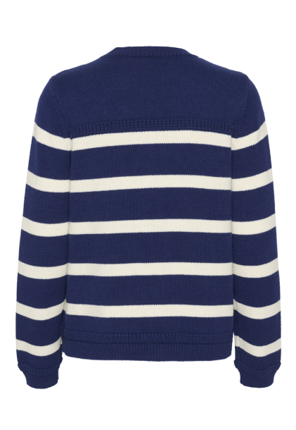 CRMUKA CARDIGAN "OCEAN CAVERN EGGNOG STRIPE"