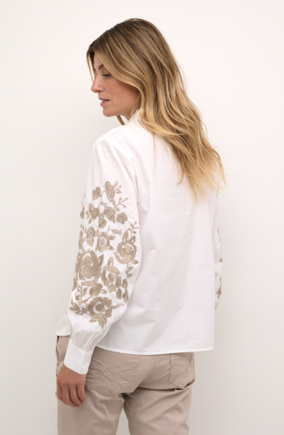 CRDAISY BLOUSE "WHITE/STRING"