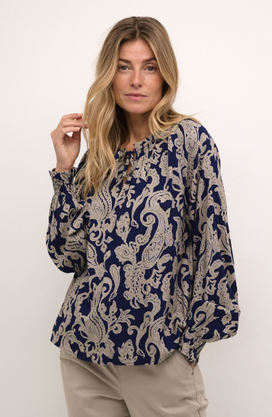 CRLUCY BLOUSE "BLUE PAISLEY"