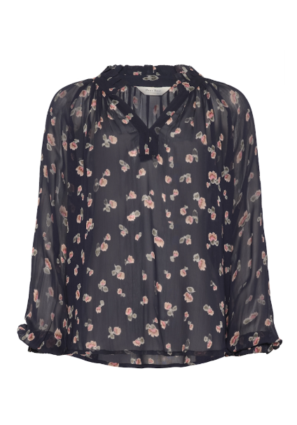 KELSIAPW BLOUSE "DARK NAVY MINI BLURRED FLOWER"