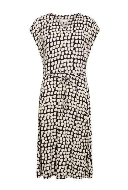 KABELLA JERSEY DRESS "BLACK SAND GRAPHIC DOT"