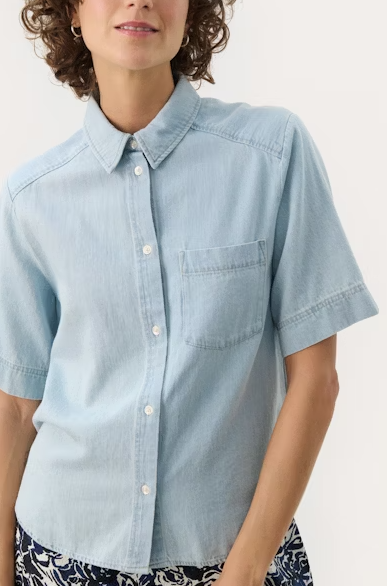 NICLAPW SHIRT "WHITEISH BLUE DENIM"