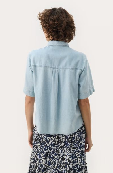 NICLAPW SHIRT "WHITEISH BLUE DENIM"