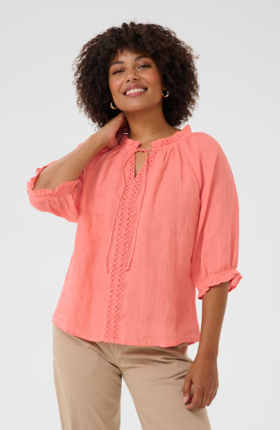 CRBELLIS LINEN BLOUSE "PORCELAIN ROSE"
