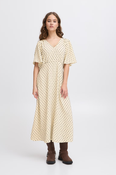 IHZABBY DRESS "ALMOND MILK"