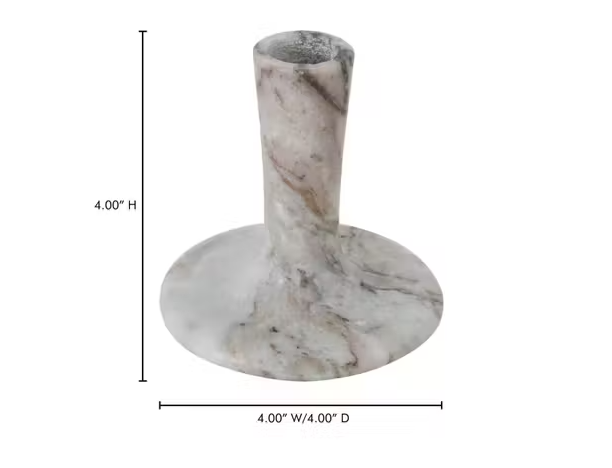 EAST SHORT CANDLE HOLDER "BROWN TORRENT MARBLE"