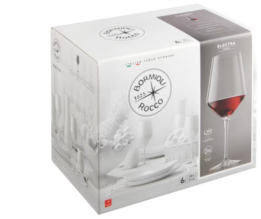 BOX OF 6 ELECTRA RED WINE GLASSES 18.5OZ