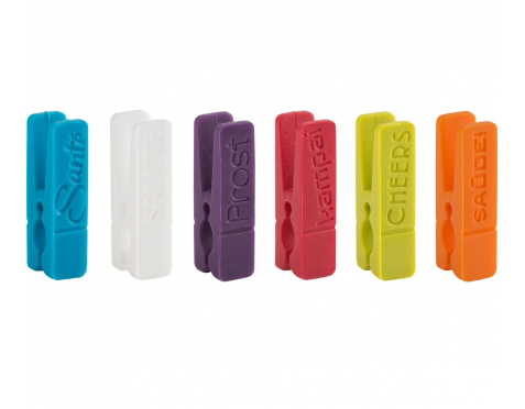 SET OF 6 GLASS CHARMS