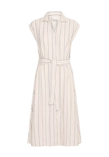 IHLINNO DRESS "NATURAL ECRU STRIPE"