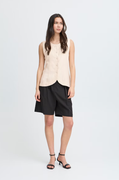 IHLINNO WAISTCOAT "NATURAL ECRU"