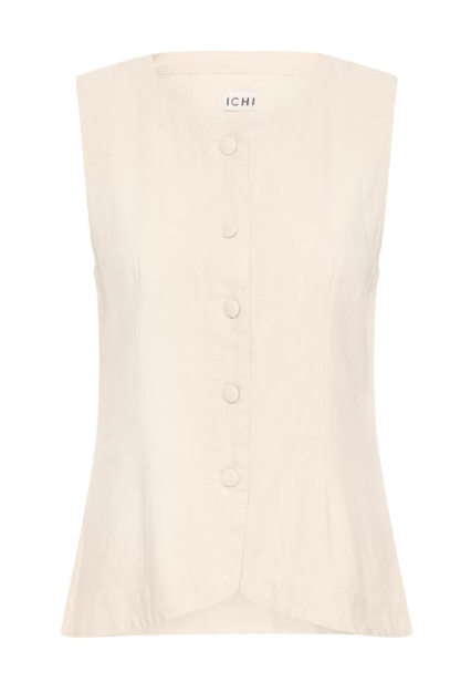 IHLINNO WAISTCOAT "NATURAL ECRU"