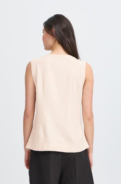 IHLINNO WAISTCOAT "NATURAL ECRU"