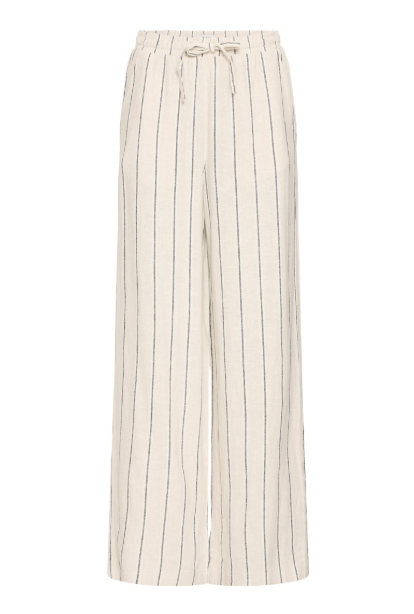 IHLINNO PANTS "NATURAL ECRU STRIPE"
