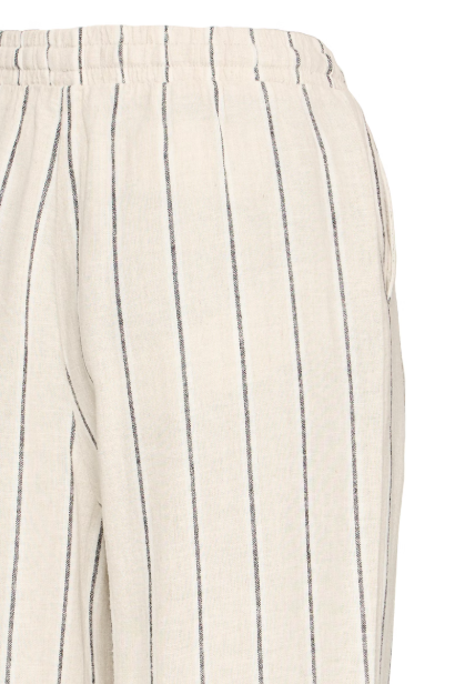 IHLINNO PANTS "NATURAL ECRU STRIPE"