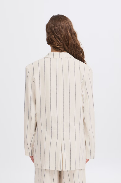 IHLINNO BLAZER "NATURAL ECRU STRIPE"